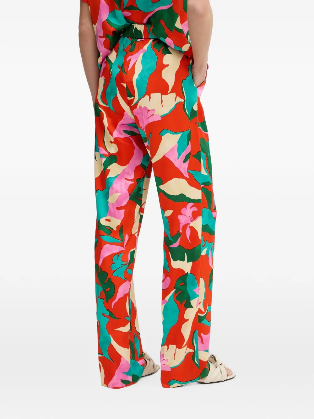 Morgan Broek met bloemenprint Rood