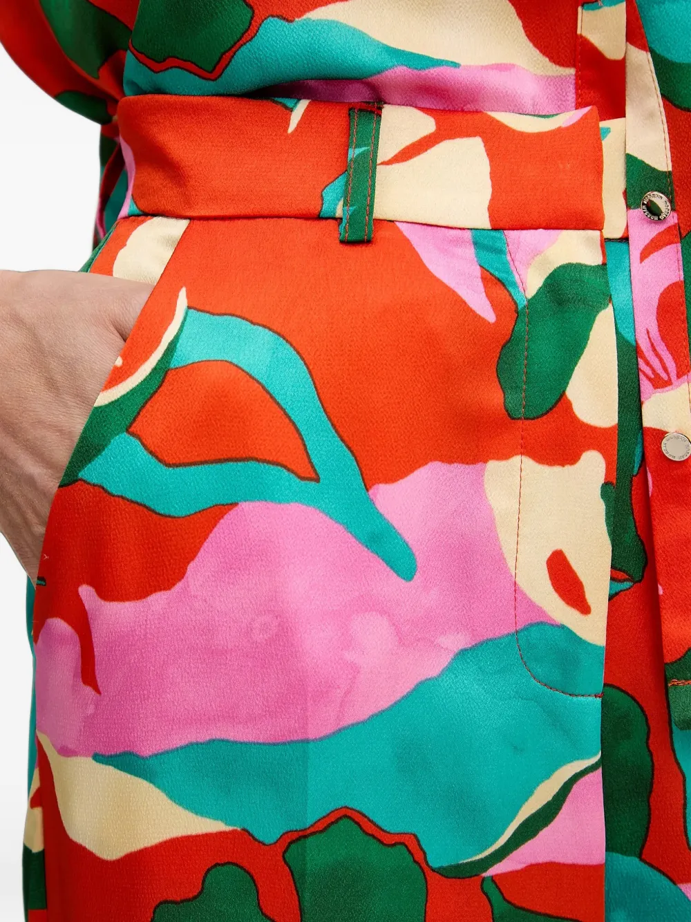 Morgan Broek met bloemenprint Rood