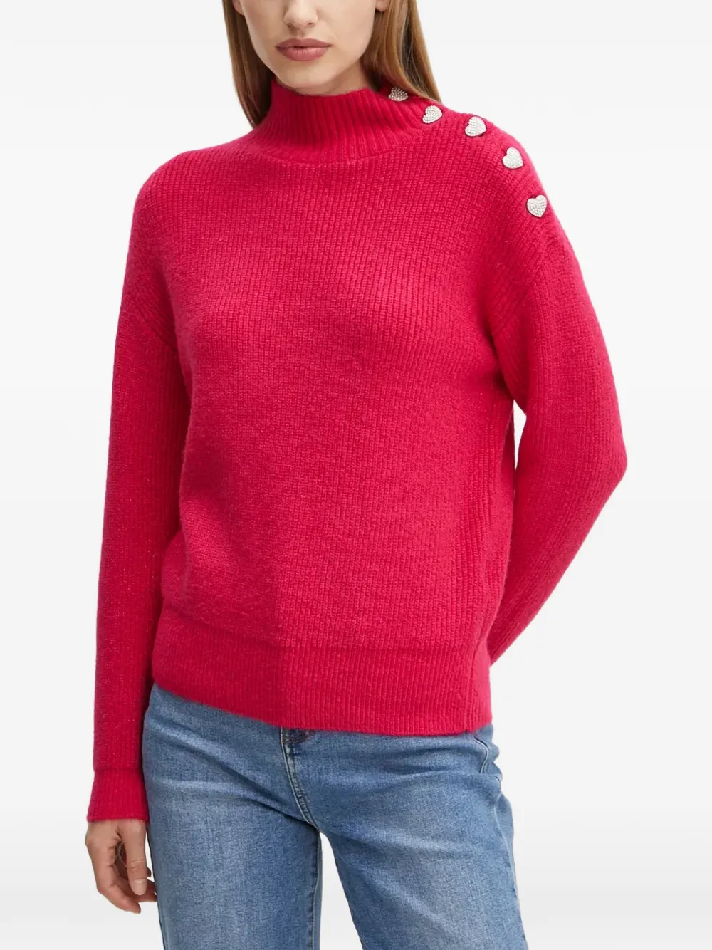 Morgan Mstori heart-button sweater