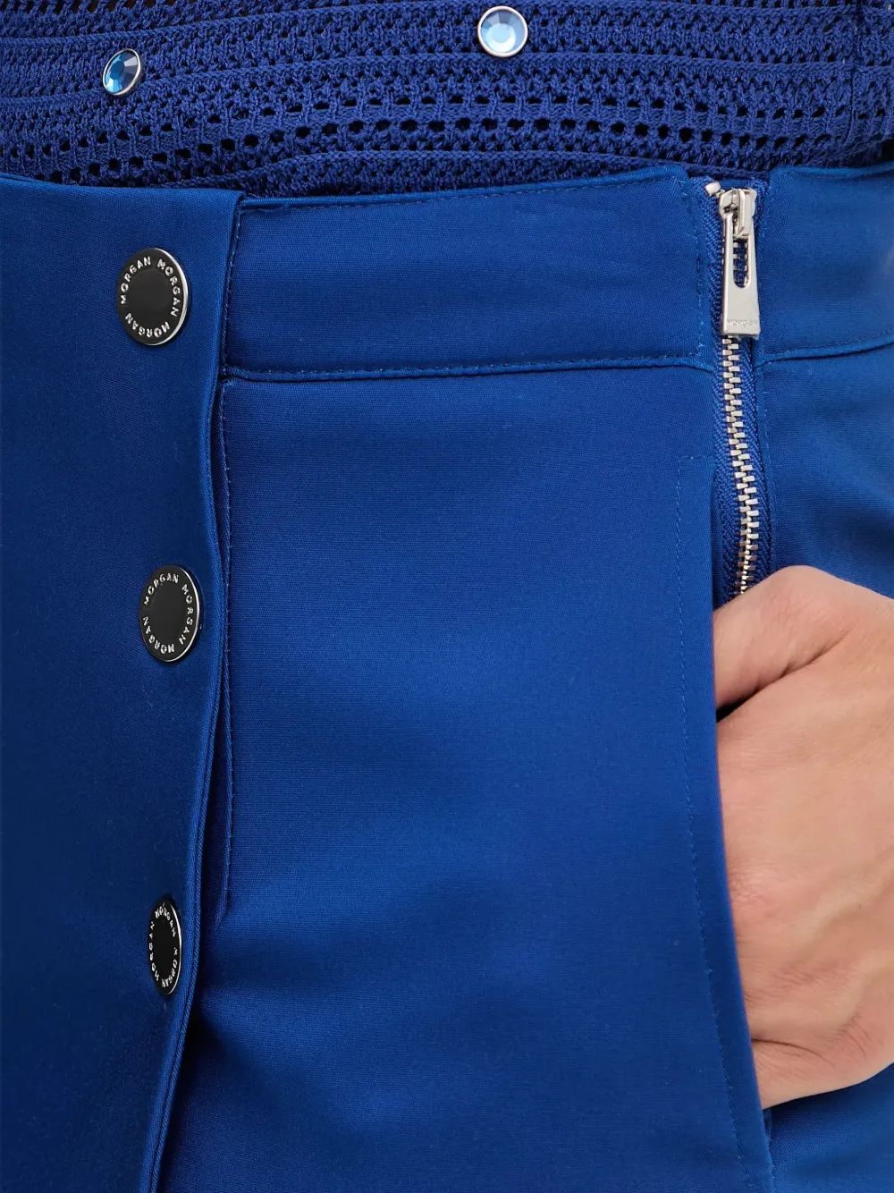 Morgan Shorts verfraaid met knopen Blauw