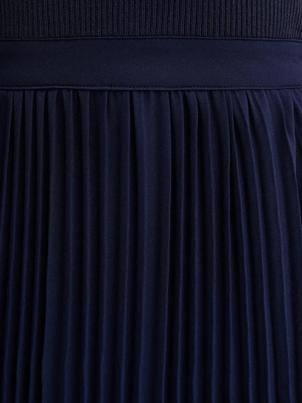 Morgan ribbed pleated midi dress Blauw