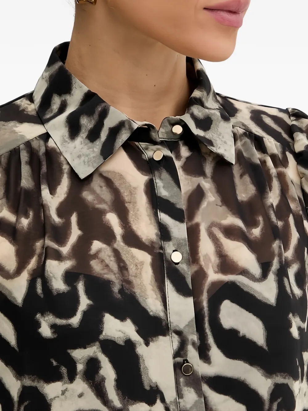 Morgan Patterned Blouse In Neutral