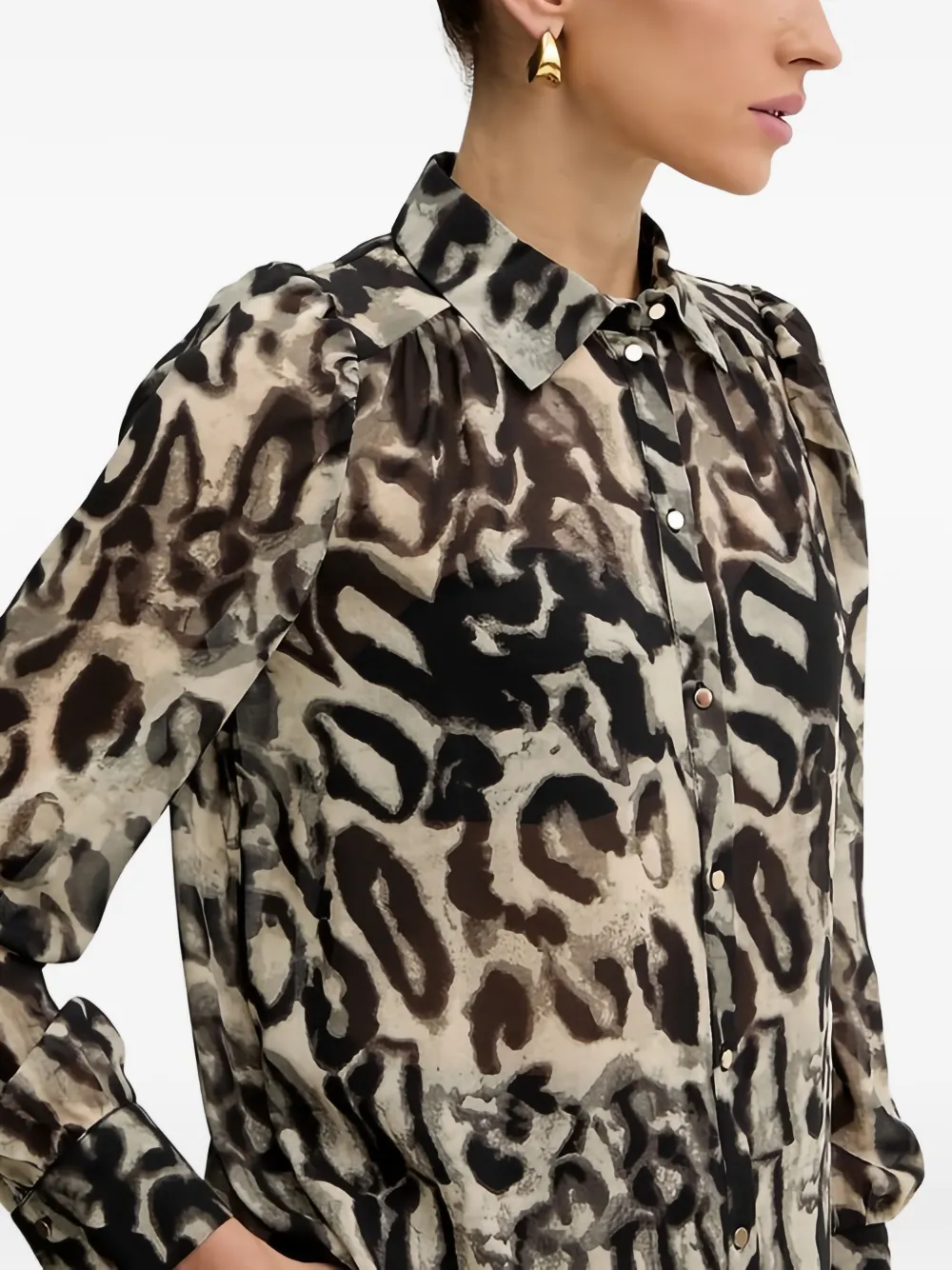 Morgan Patterned Blouse In Neutral