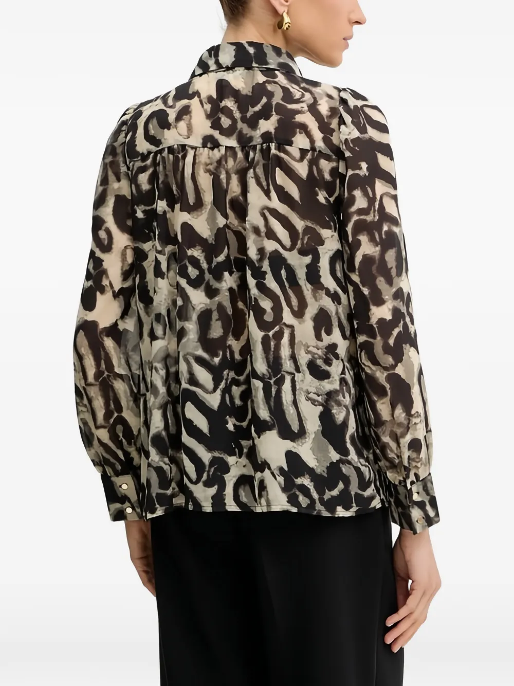 Morgan Patterned Blouse In Neutral