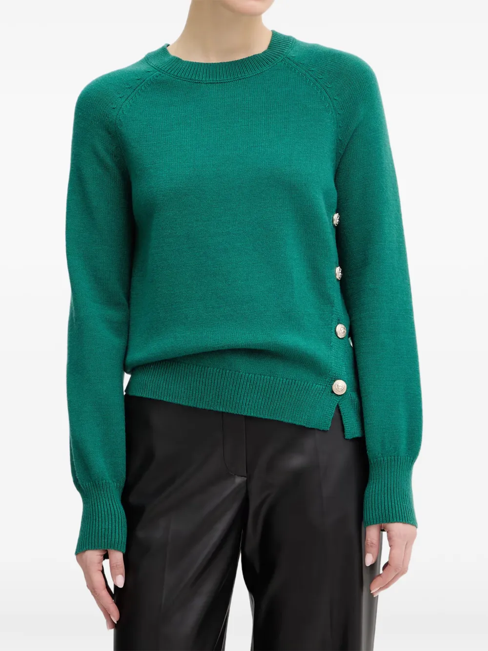 Morgan Maxi button-embellished raglan-sleeve sweater