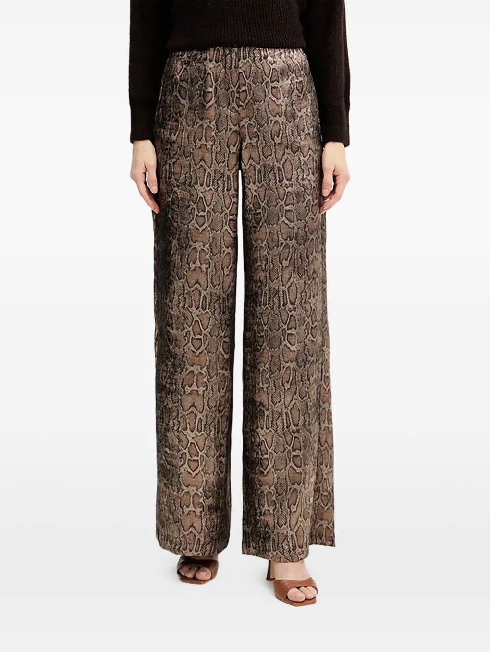 Morgan Snake-print Palazzo Pants In Animal Print