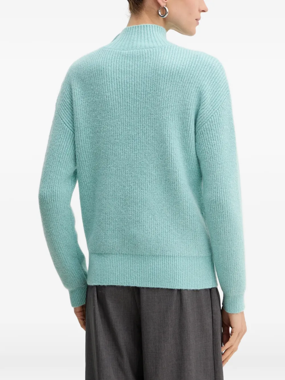 Morgan Heart Button Sweater In Blue