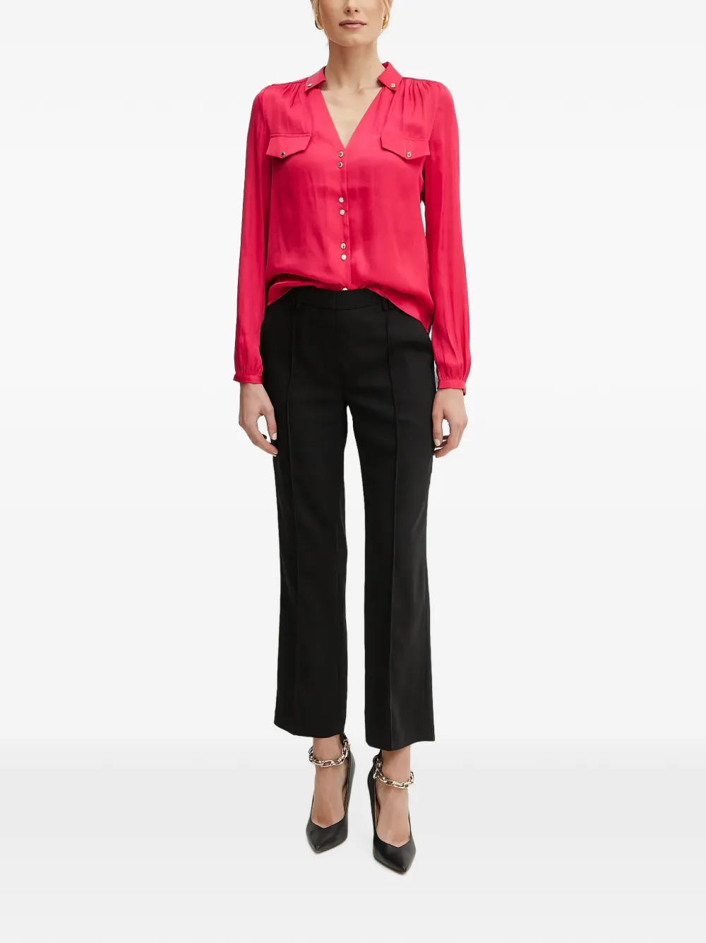 Morgan Button-up shirtjack met borstzak Roze