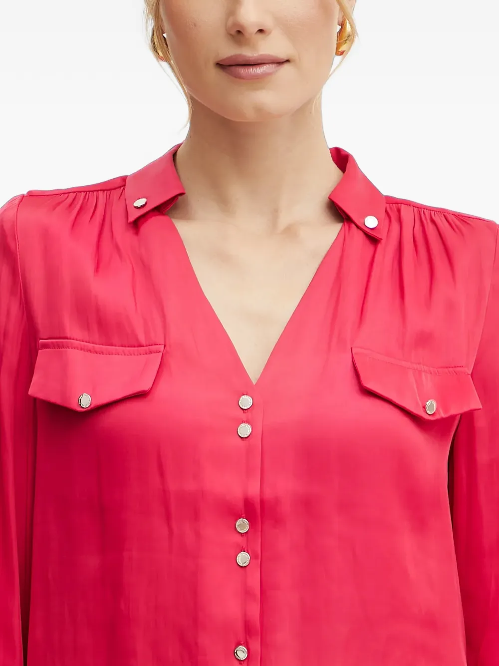 Morgan Button-up shirtjack met borstzak Roze