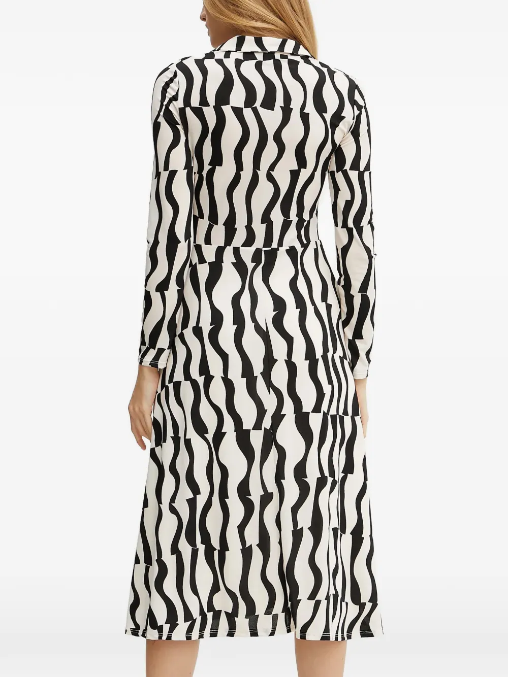 Morgan Midi-jurk met lange mouwen en patroon Wit