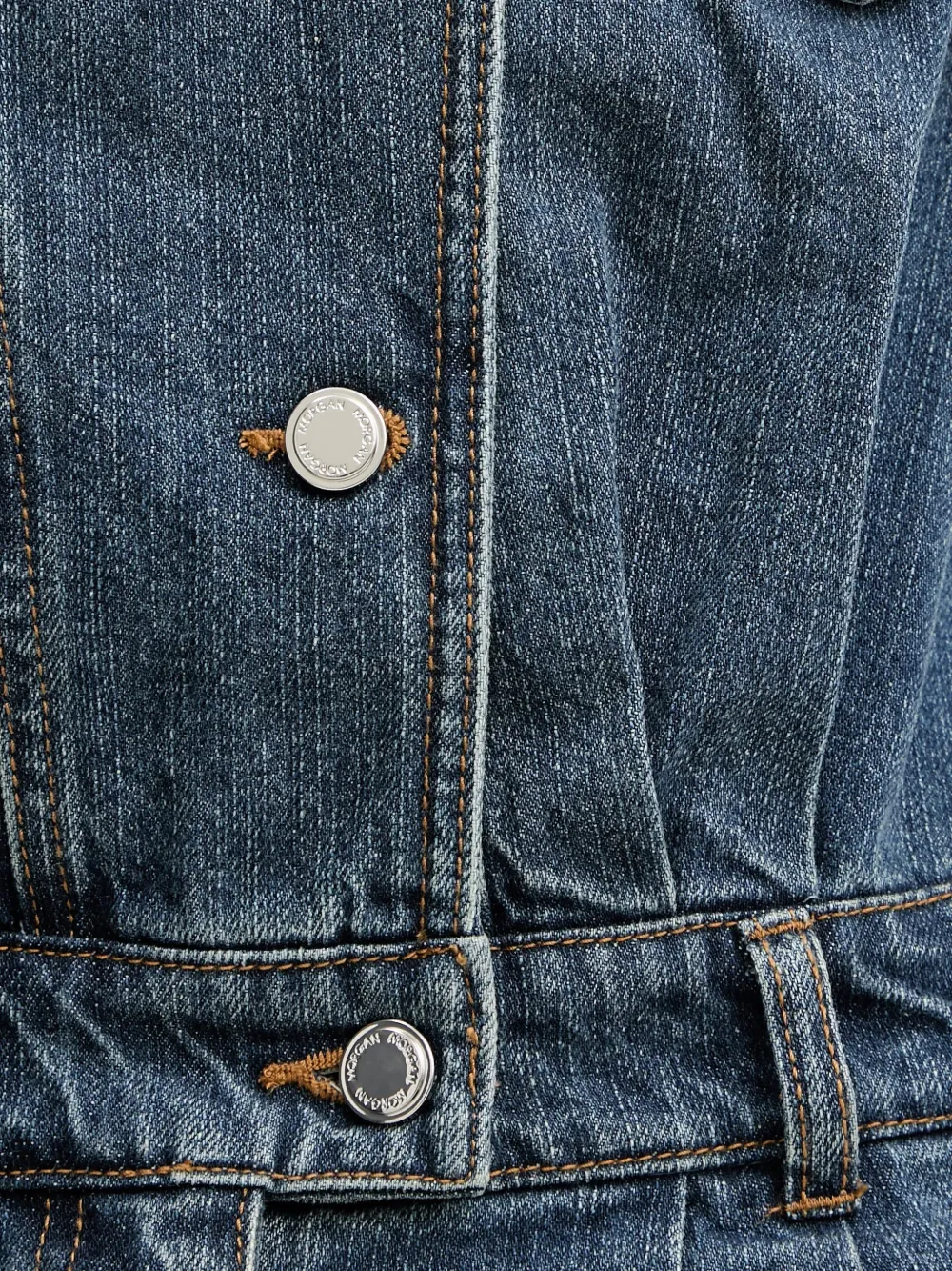 Morgan Mouwloze mini-jurk met knopen Blauw