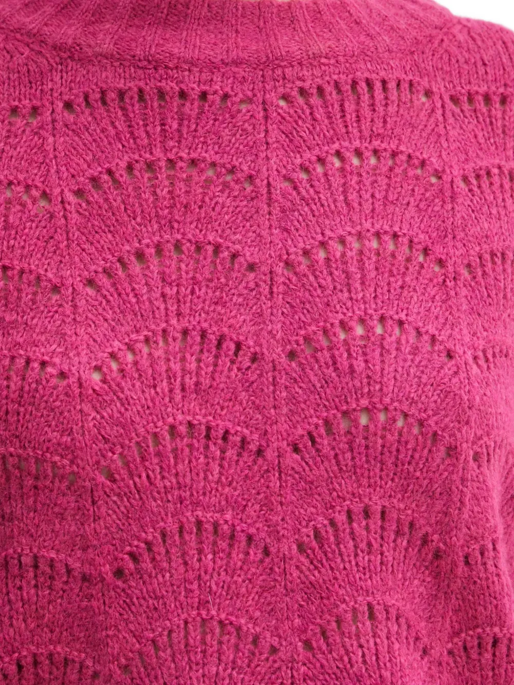 Morgan Mdamon pointelle gebreide gewelfde trui Roze