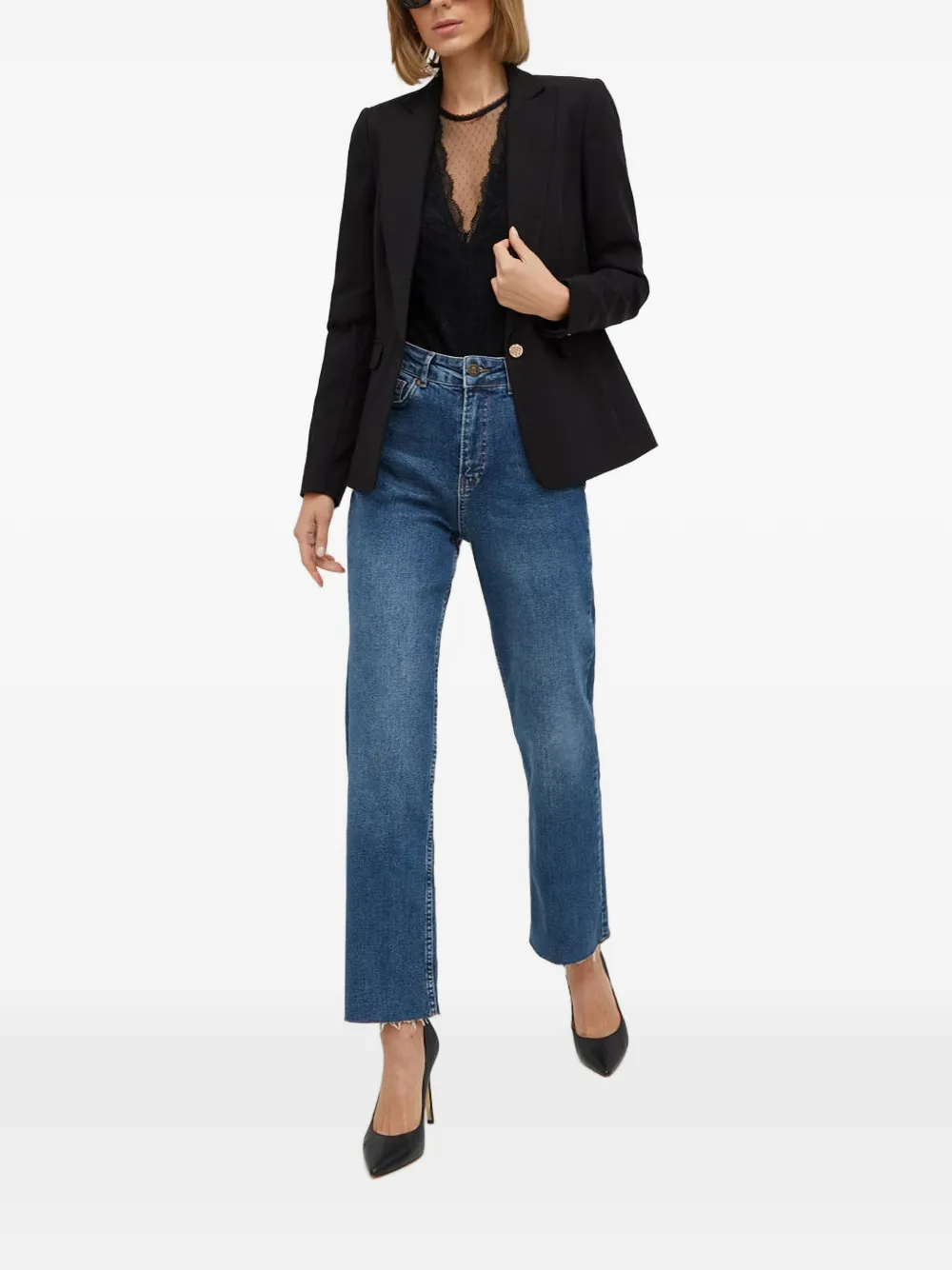 Morgan Button-cuff Blazer In Schwarz