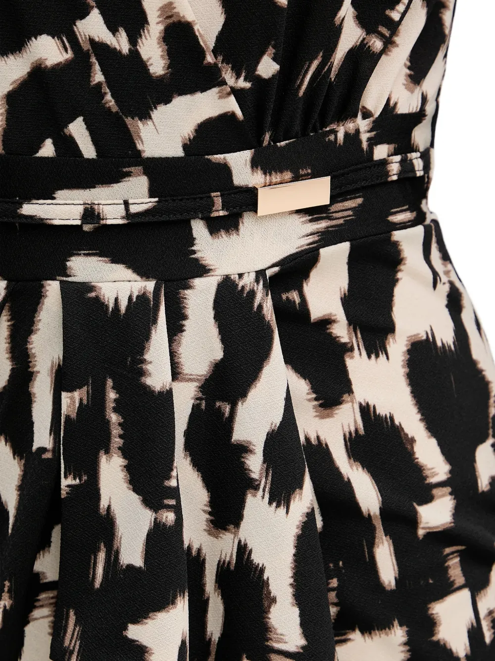 Morgan abstract-print wrap mini dress Beige