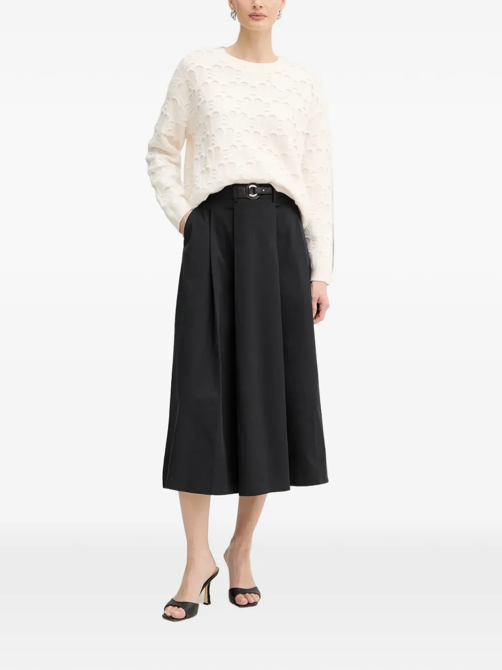 Morgan Gewelfde trui Beige