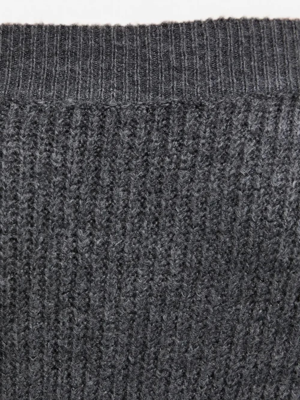 Morgan off-shoulder ribbed-knit sweater Grijs