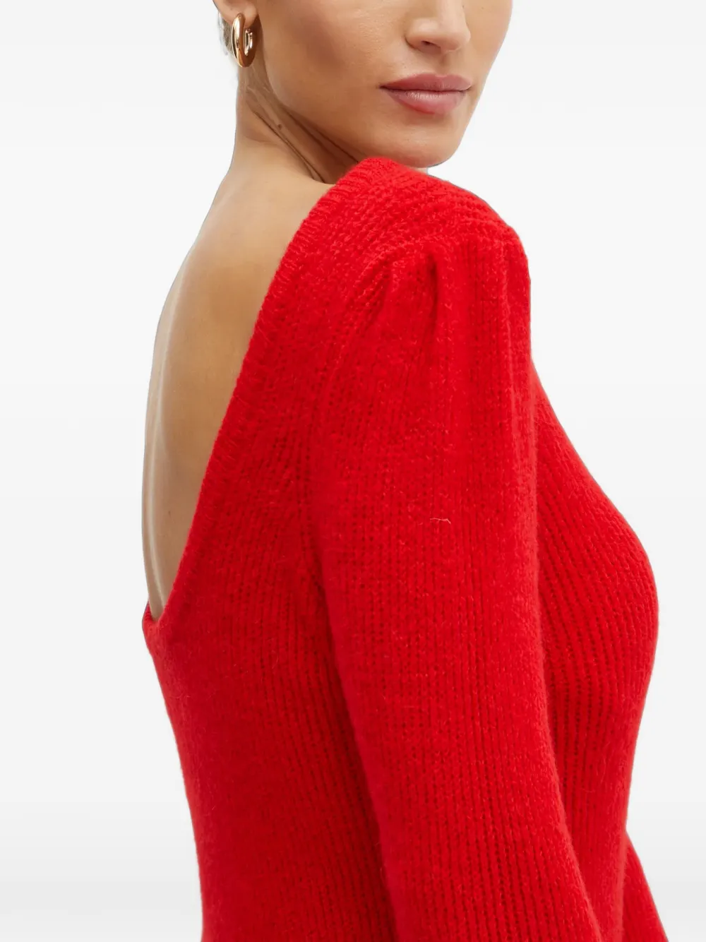 Morgan Munch boat-neck sweater Rood