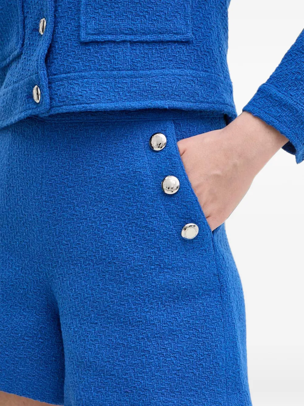 Morgan button-detail mini shorts Blauw