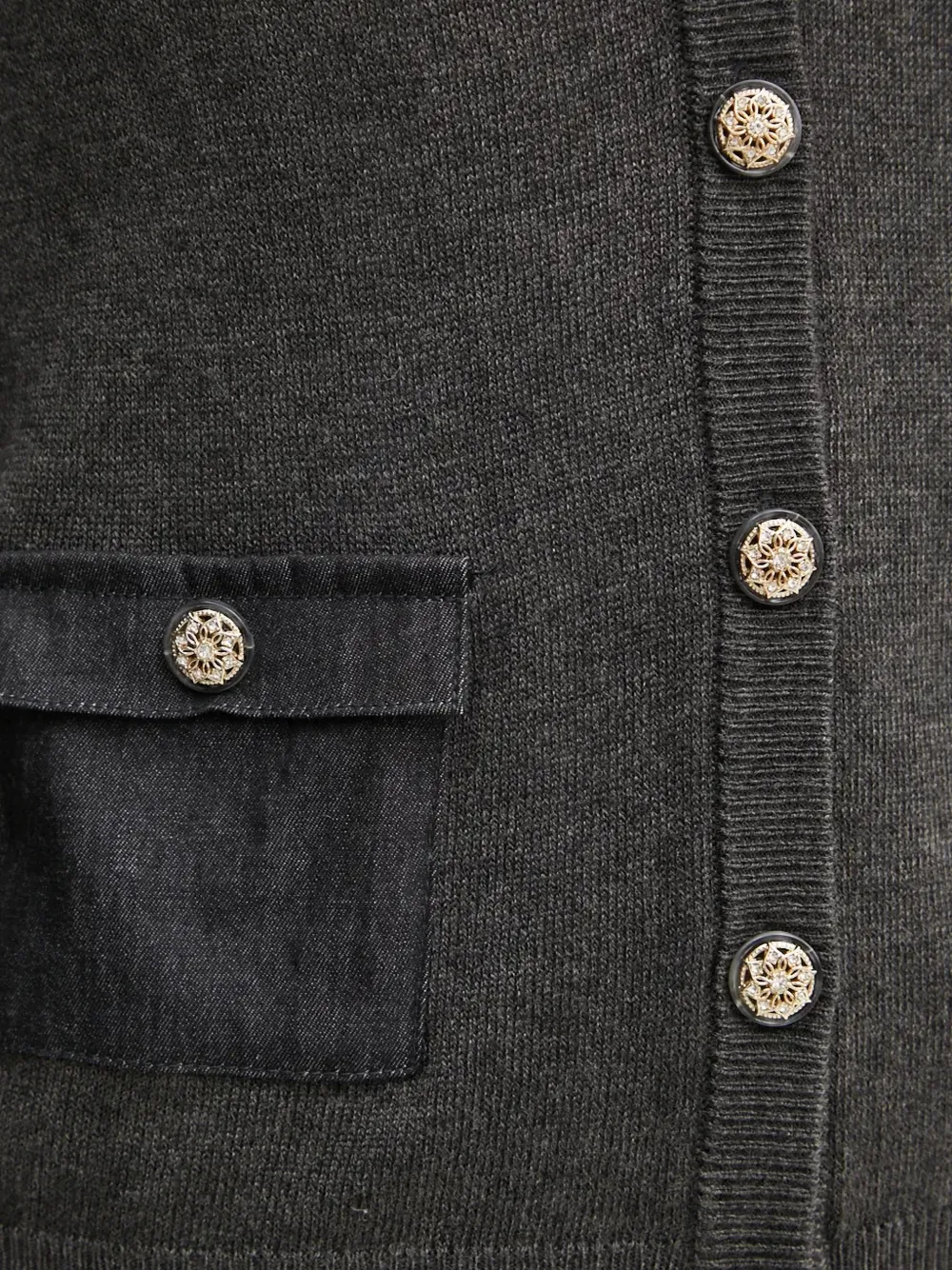 Morgan Mje V-neck pocket cardigan Grijs