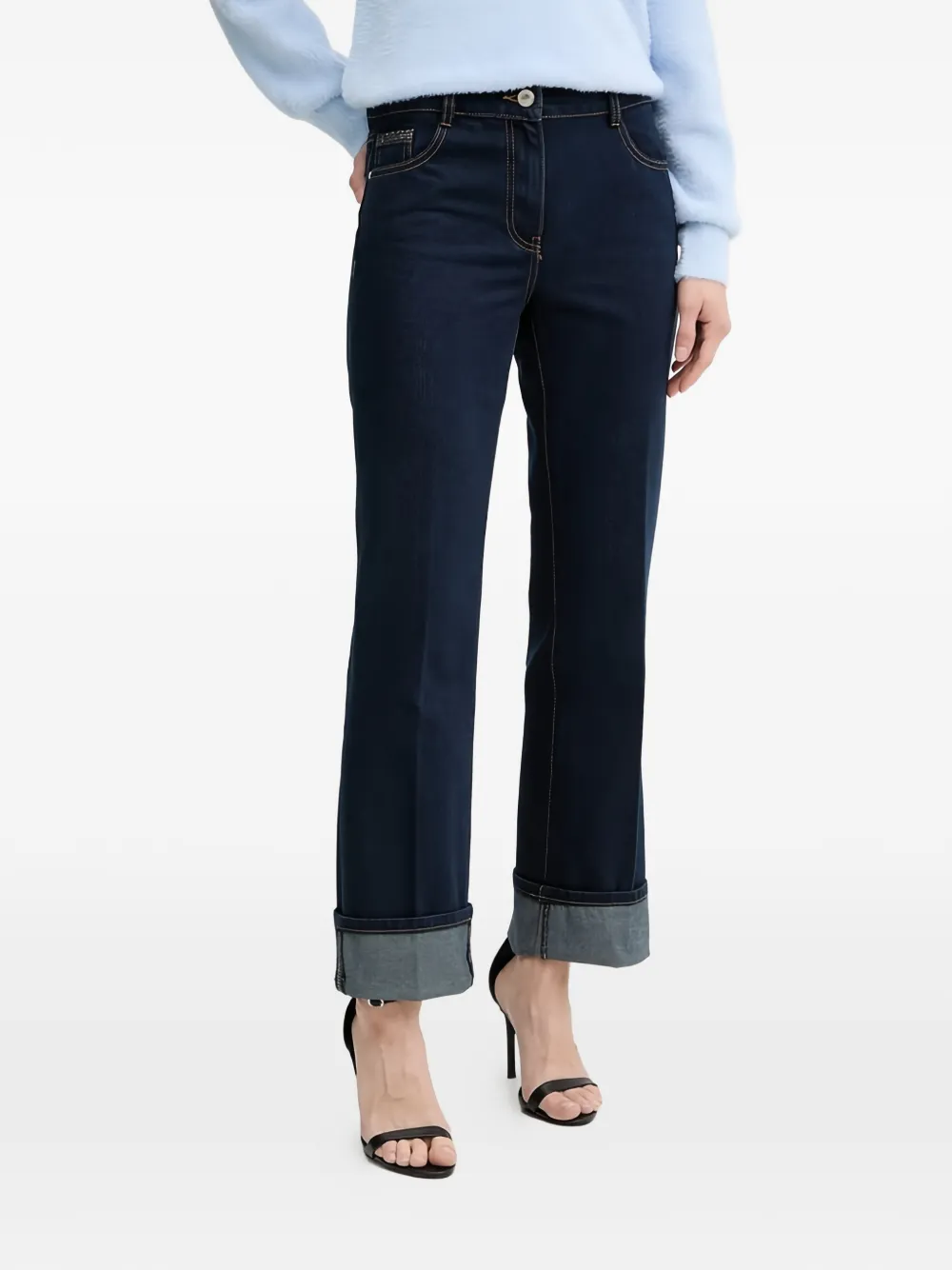 Morgan cuffed-hem jeans - Blu