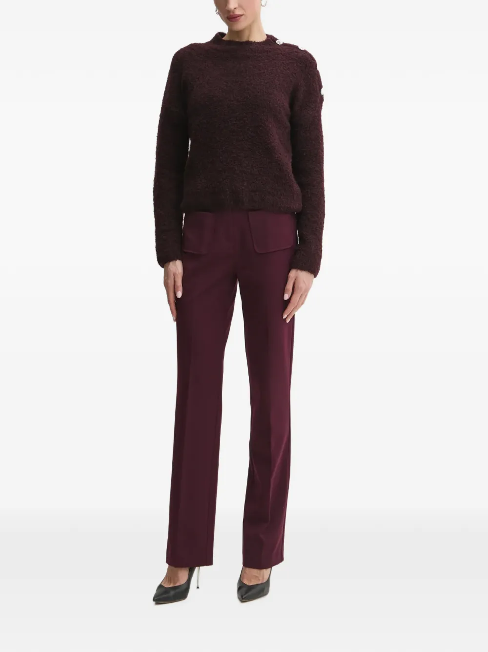 Morgan Mbulle button detail knit sweater Paars