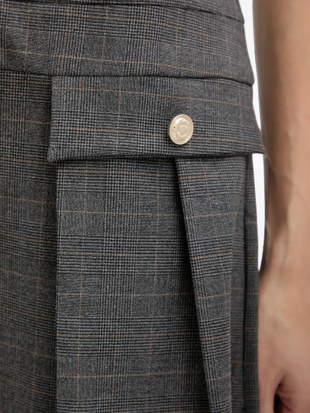 Morgan Geruite mini-jurk met plooien Grijs