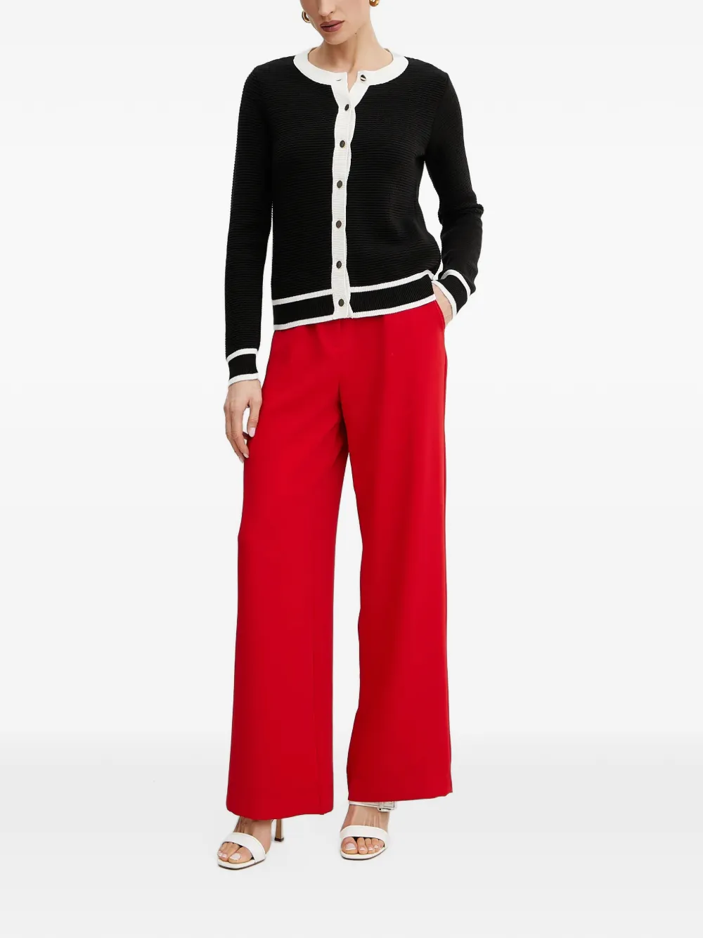 Morgan Geribbeld vest Zwart