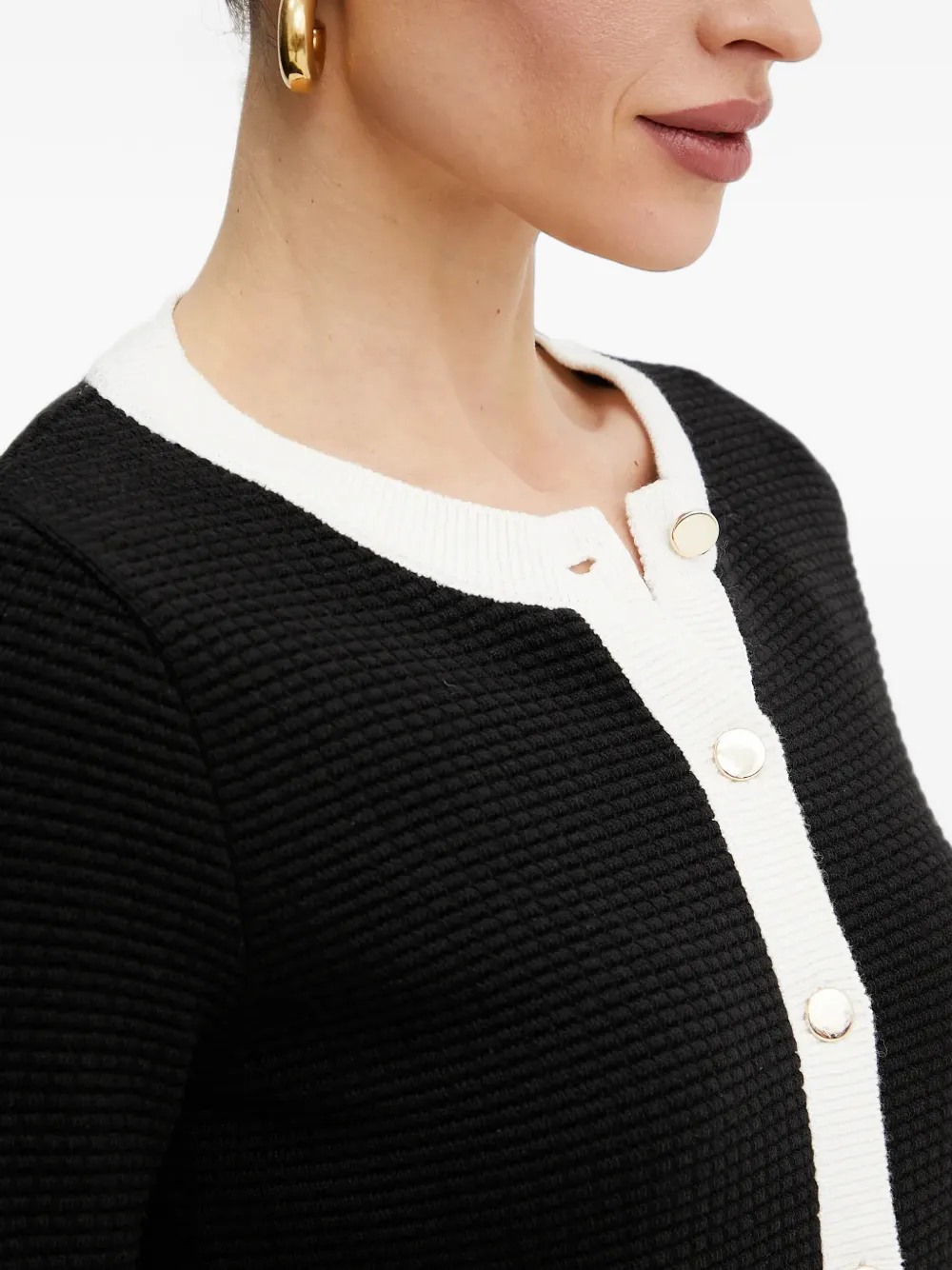 Morgan Geribbeld vest Zwart