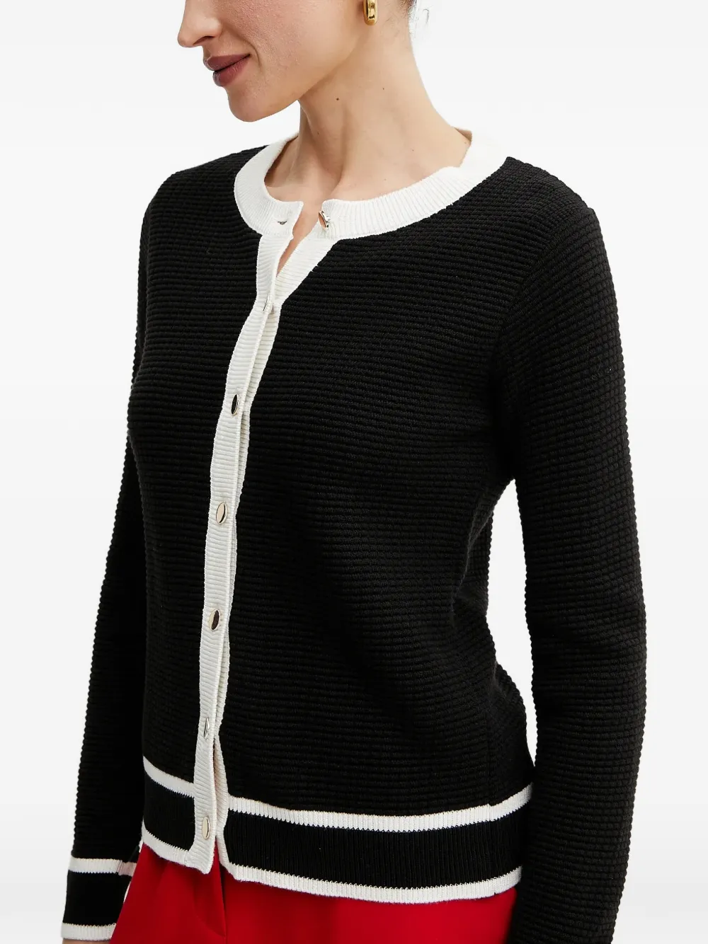 Morgan Geribbeld vest Zwart
