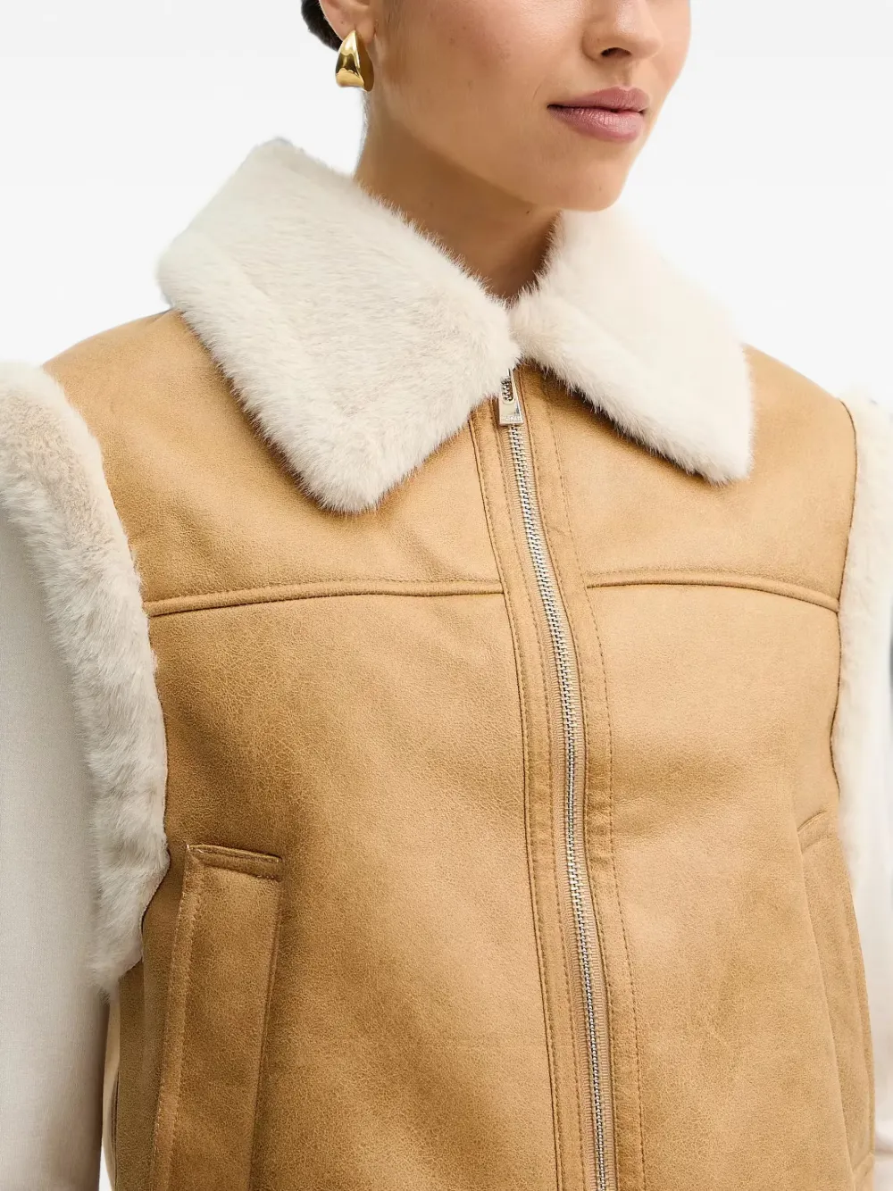 Morgan Bodywarmer van imitatiebont Bruin