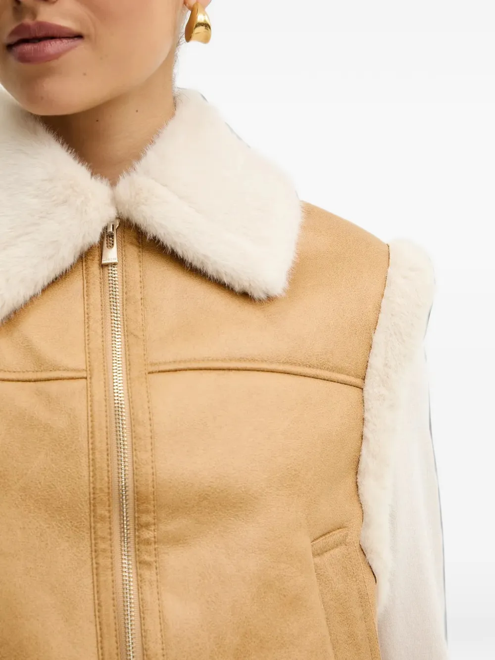Morgan Bodywarmer van imitatiebont Bruin