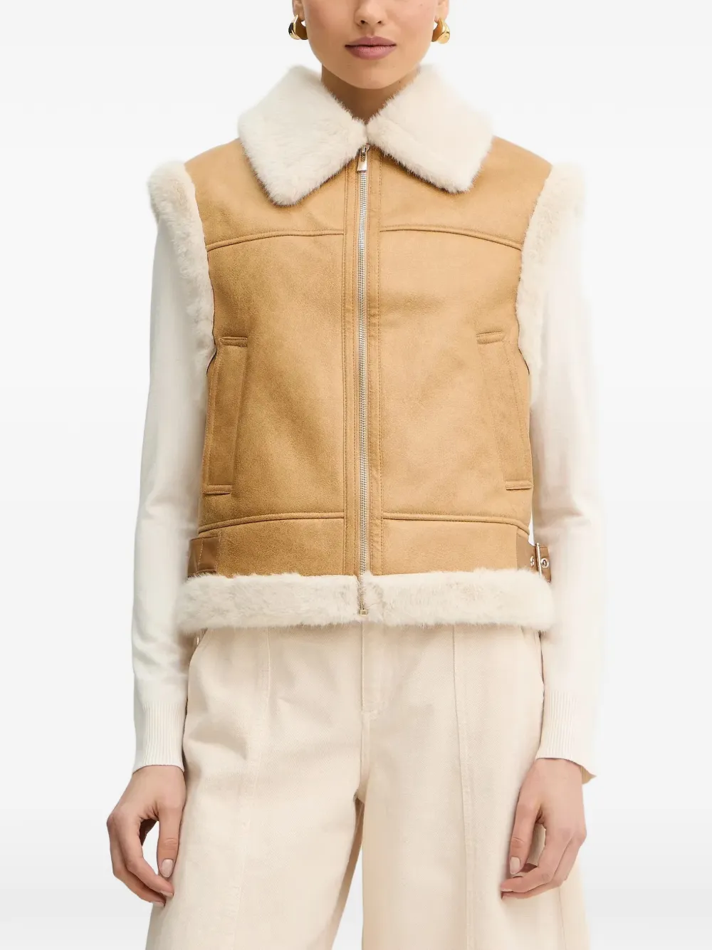 Morgan faux-fur trim gilet
