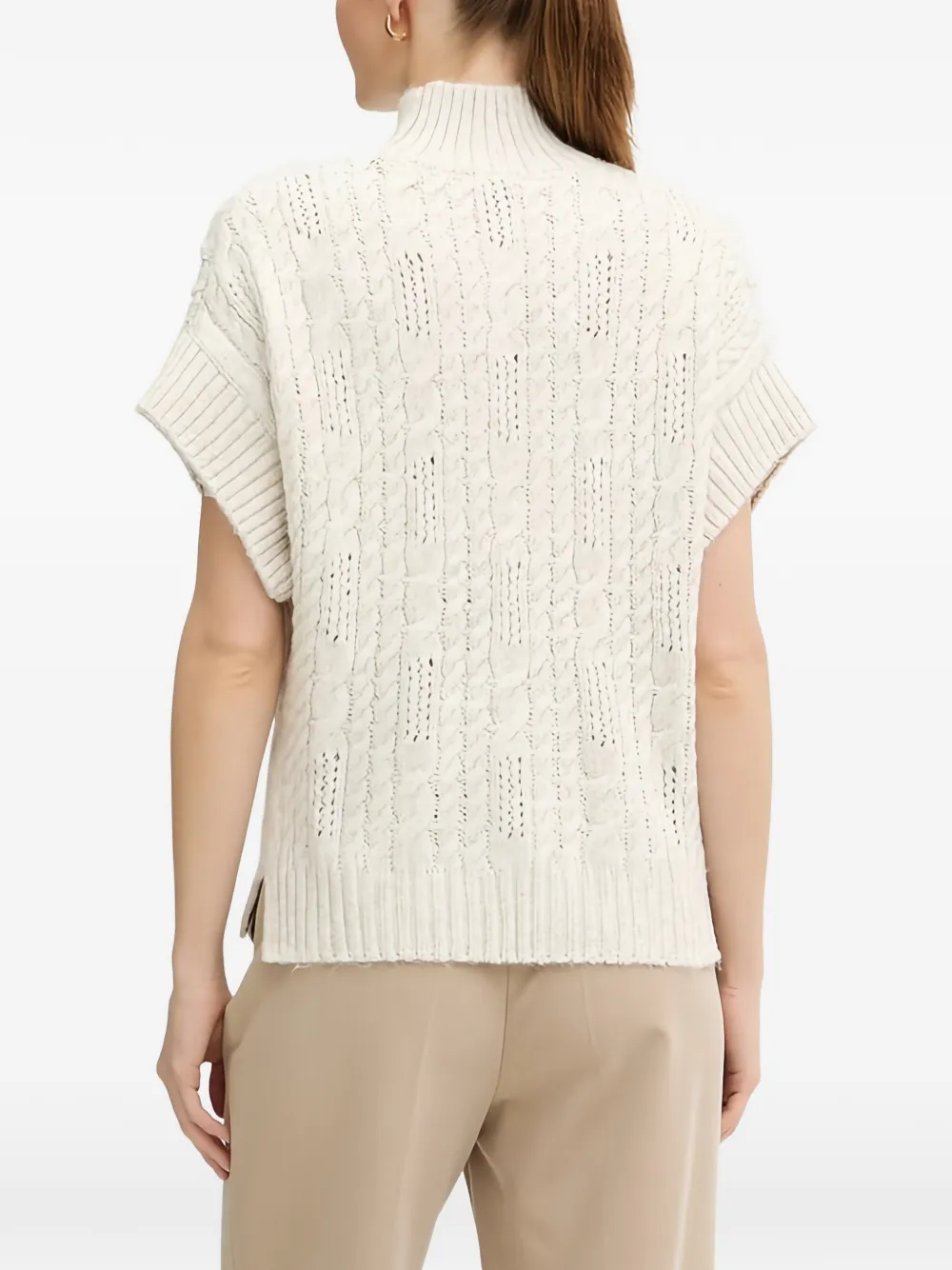 Morgan Kabelgebreide coltrui Beige