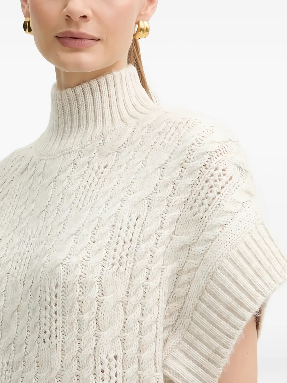 Morgan Kabelgebreide coltrui Beige