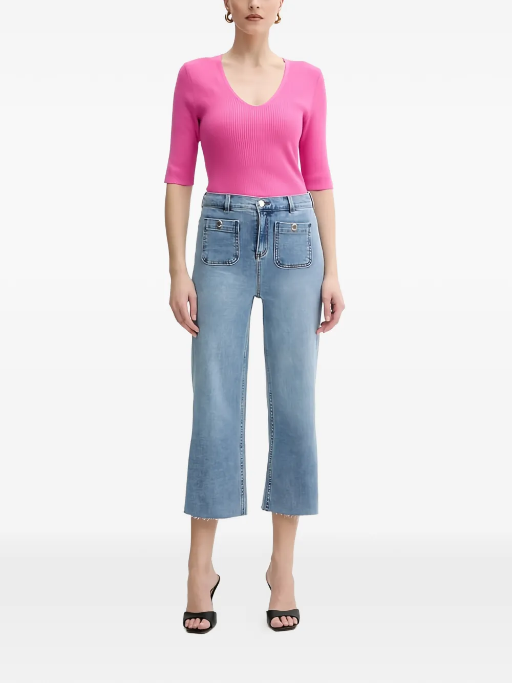 Morgan Pclic cropped jeans met zakken Blauw