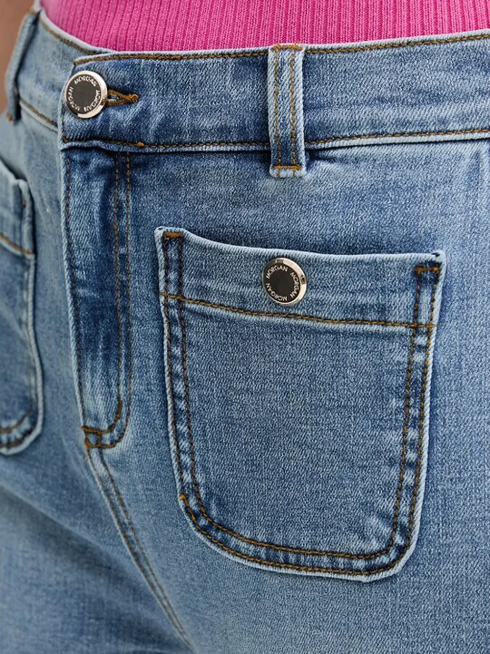Morgan Pclic cropped jeans met zakken Blauw