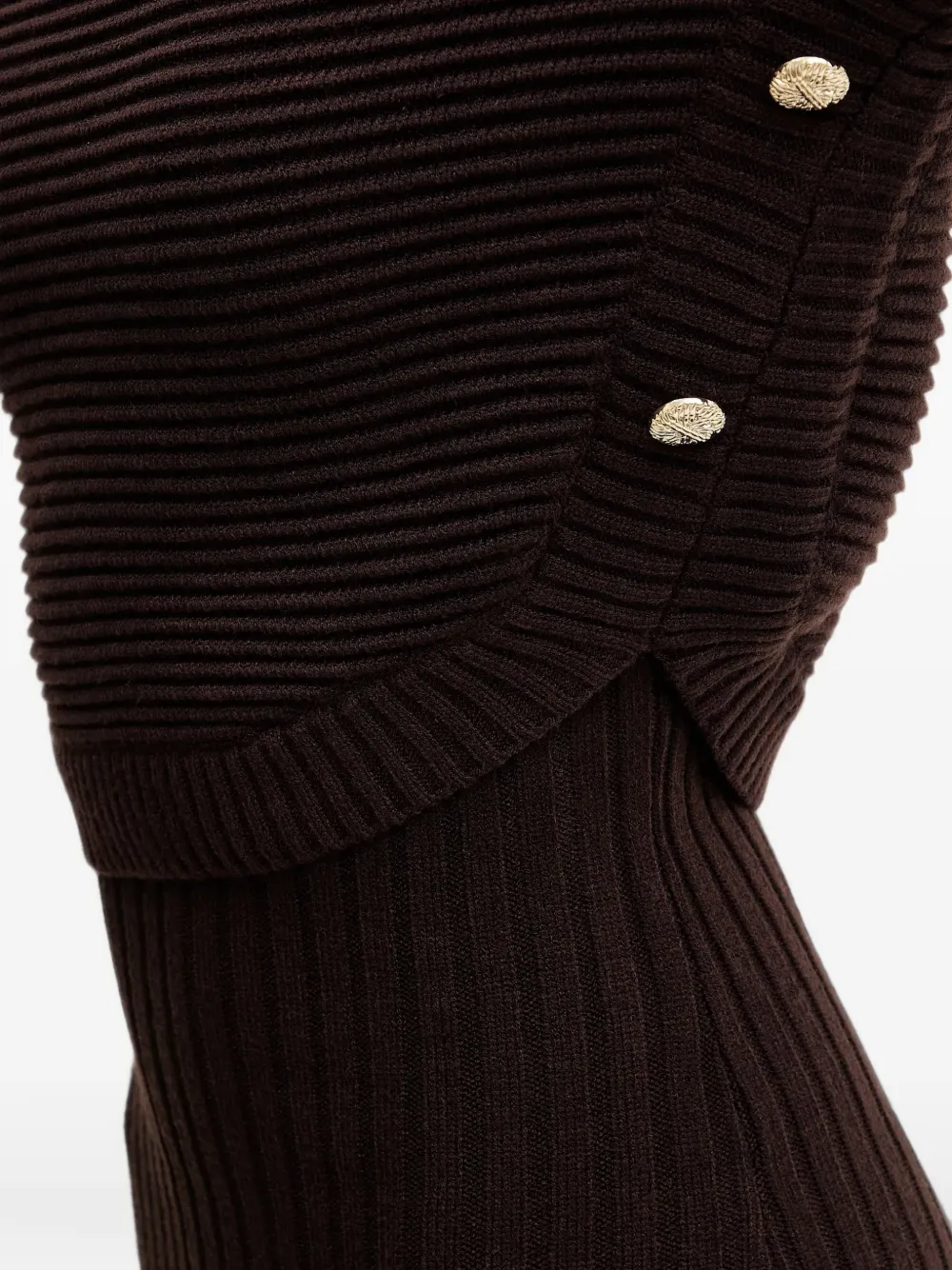 Morgan ribbed-knit side-slit midi dress Bruin