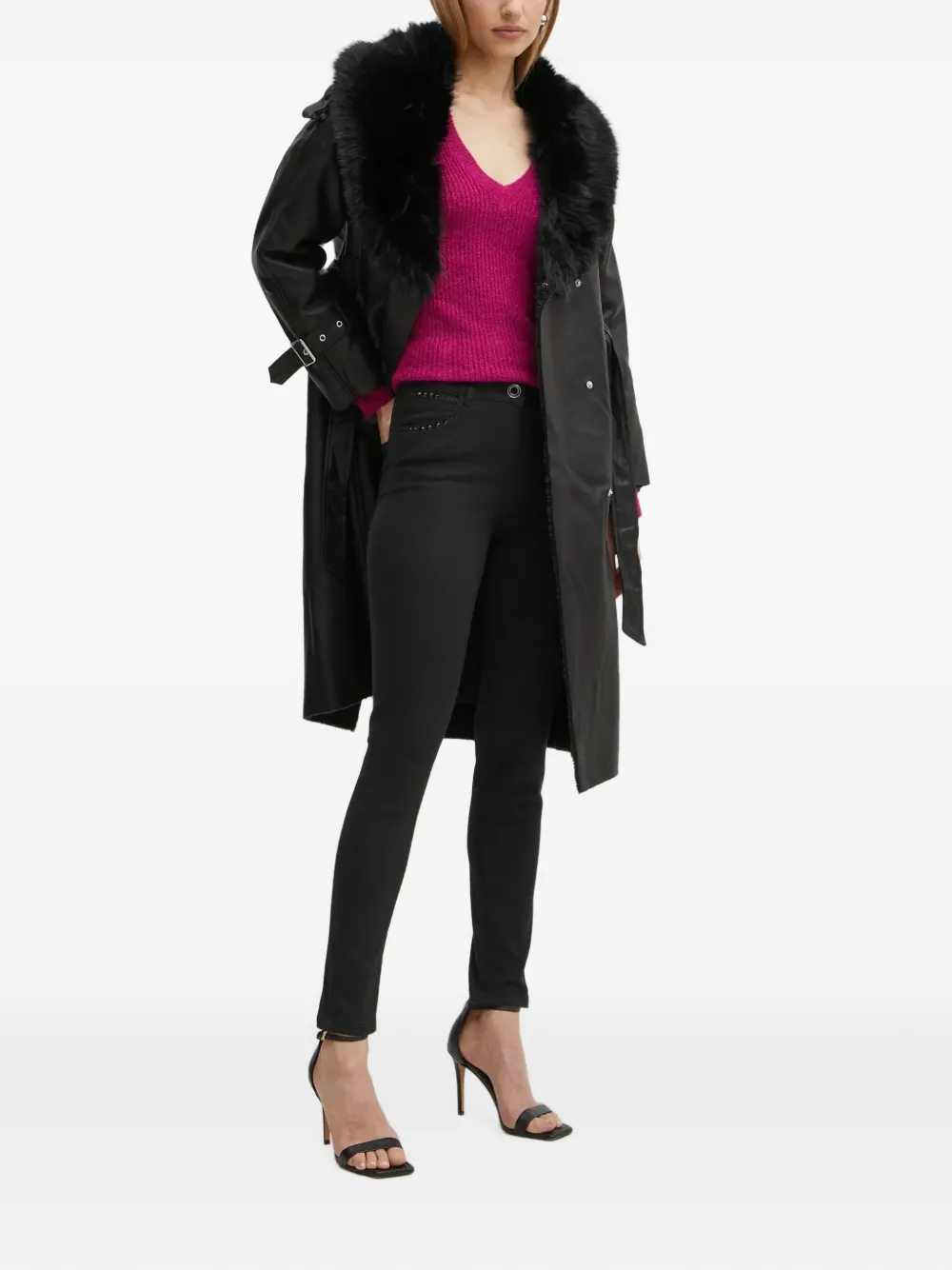 Morgan Trui met V-hals Roze