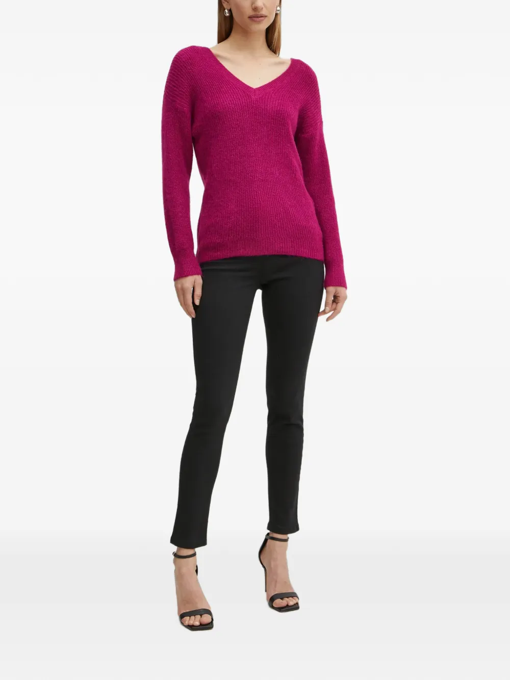 Morgan Trui met V-hals Roze