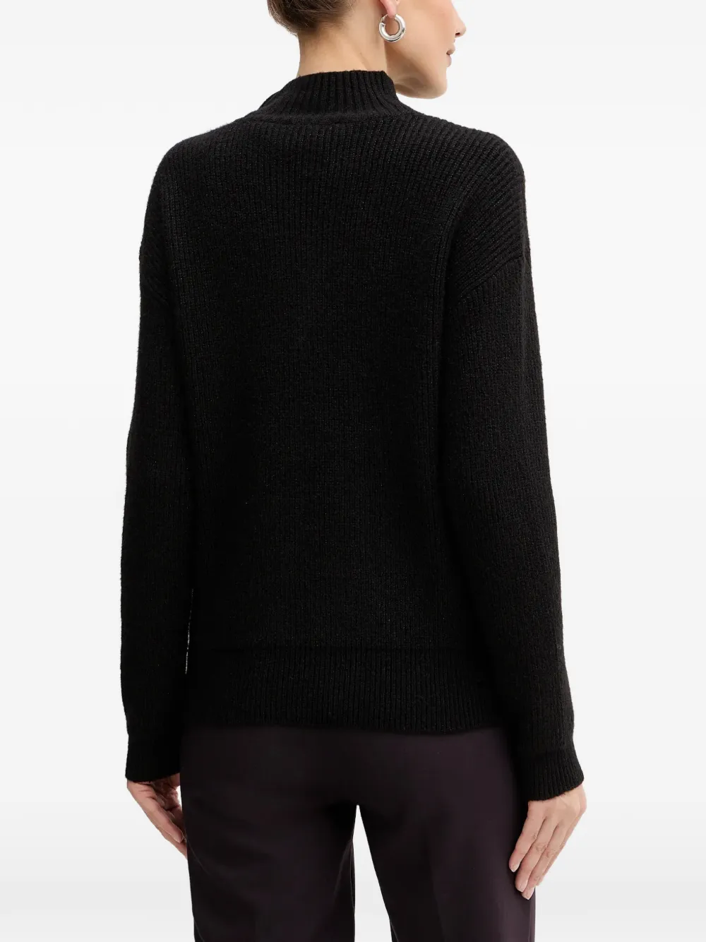 Morgan Heart-button Sweater In Black