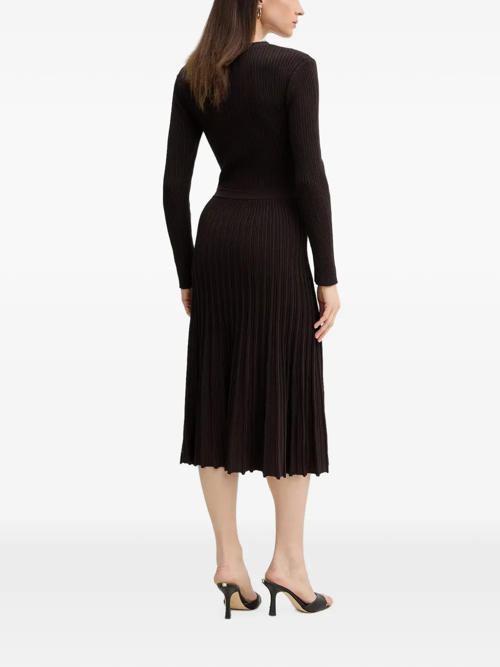 Morgan Midi-jurk met V-hals Bruin
