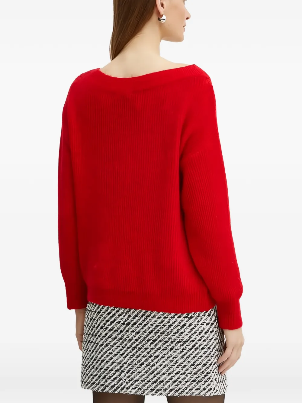 Morgan Trui met boothals Rood