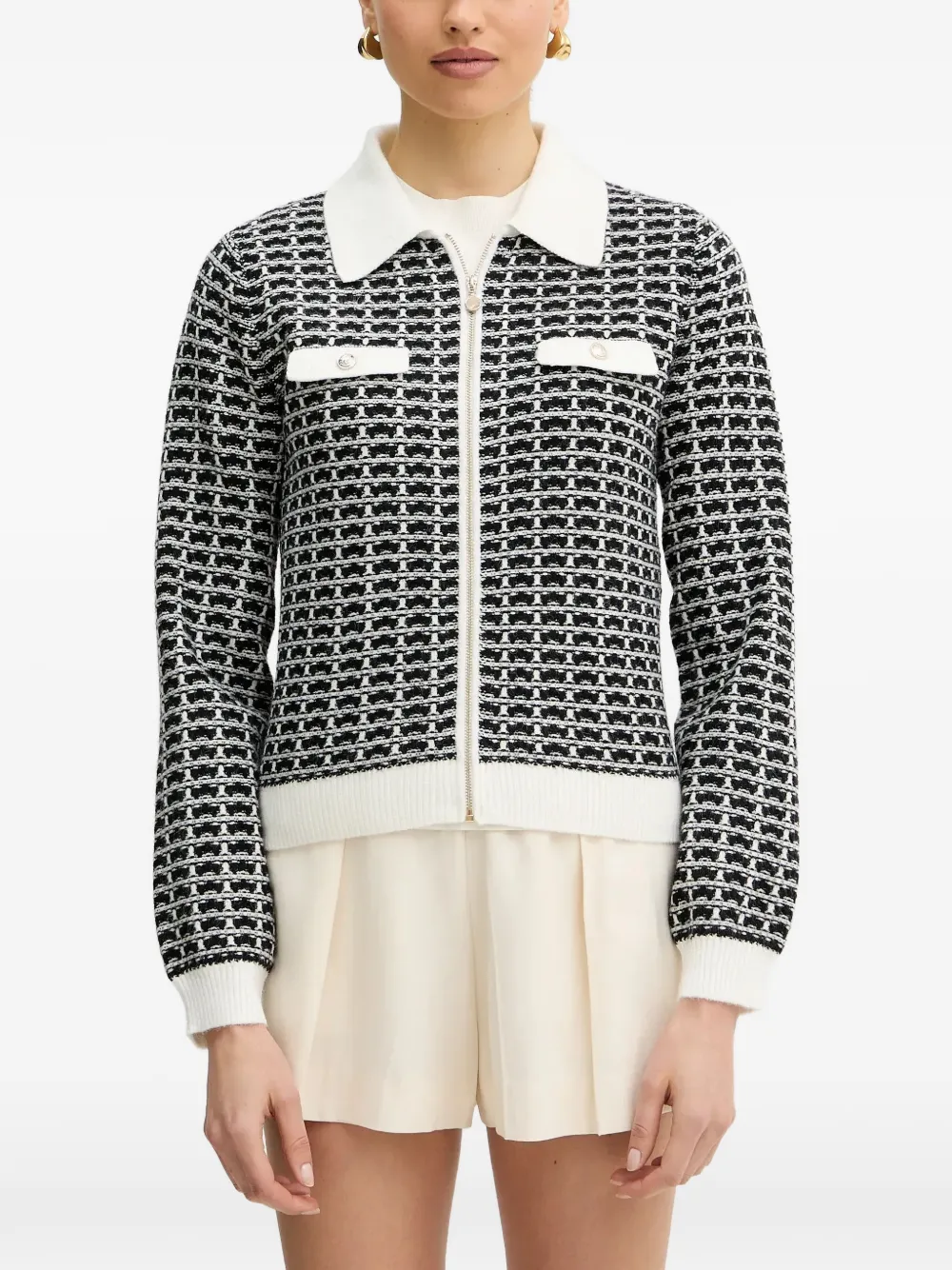Morgan Zip Pocket Cardigan In Black