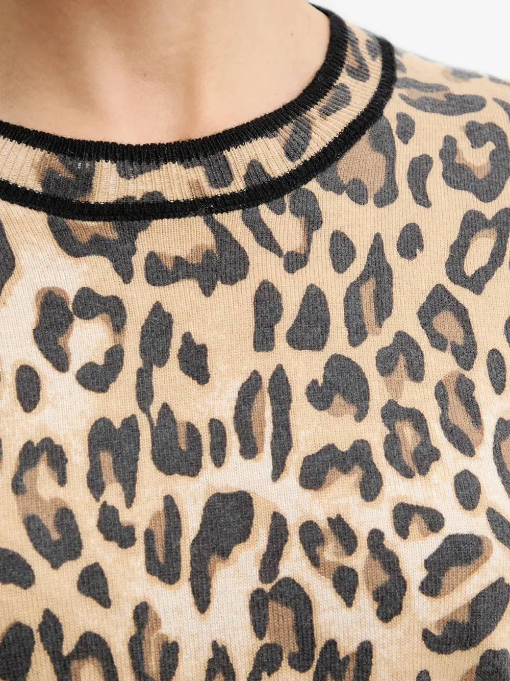 Morgan Mcall mini-jurk met dierenprint en ronde hals Beige