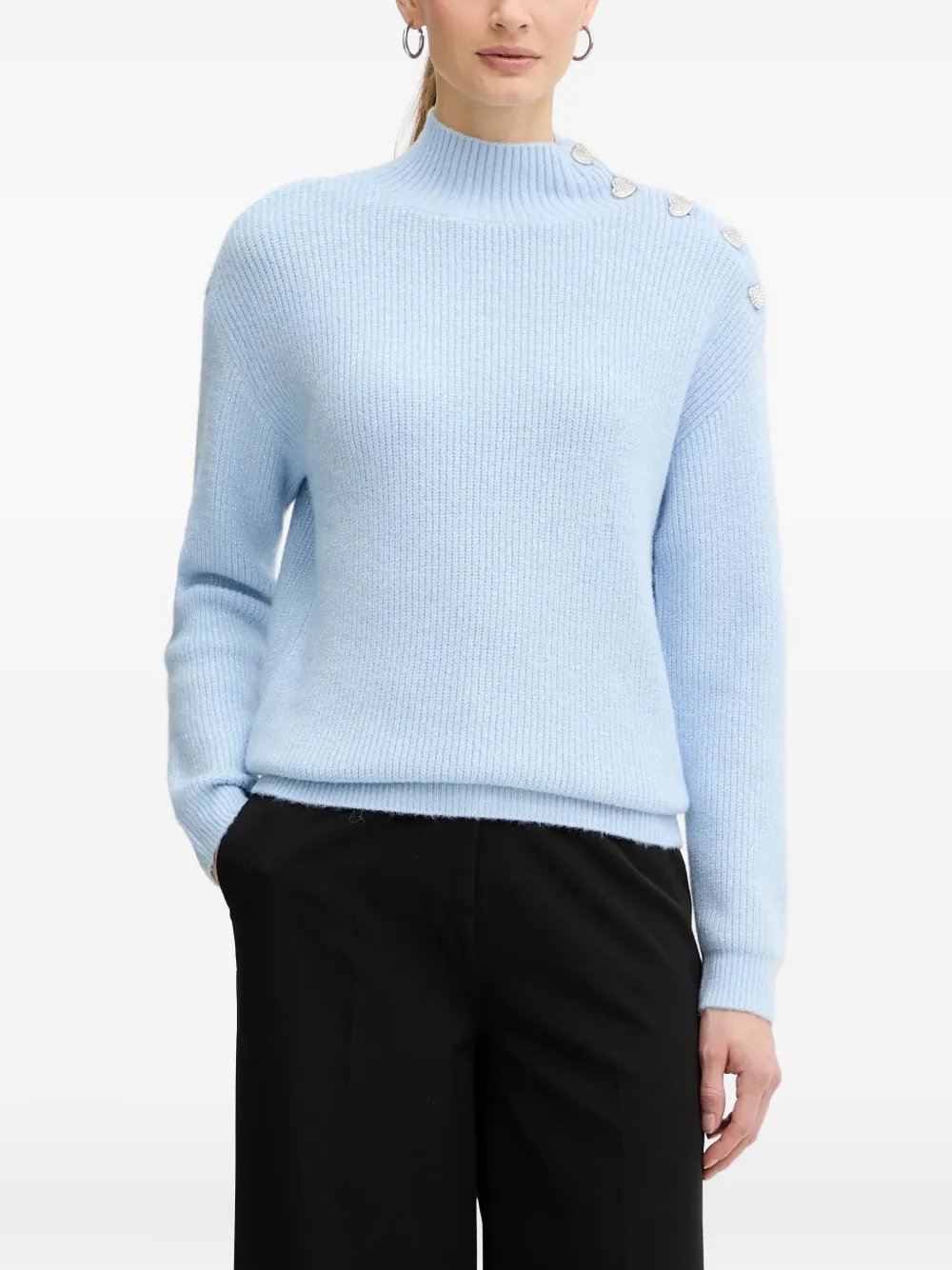 Morgan Mstori heart-button sweater