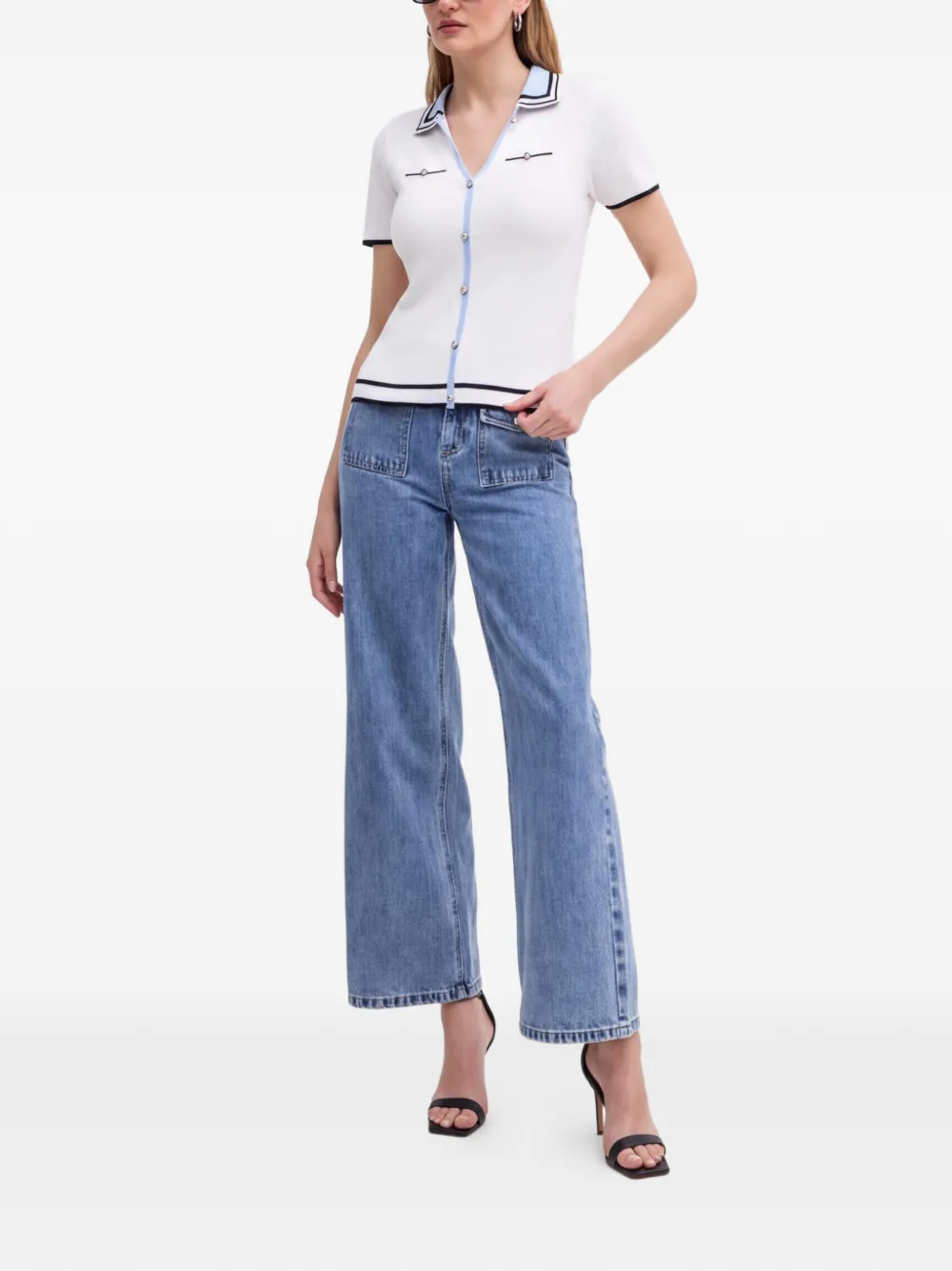 Morgan Jeans met klepzak Blauw