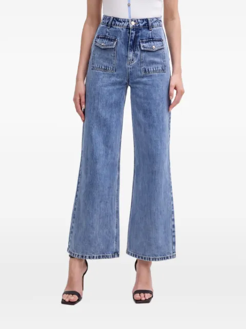 Morgan jeans con bolsillos y solapa