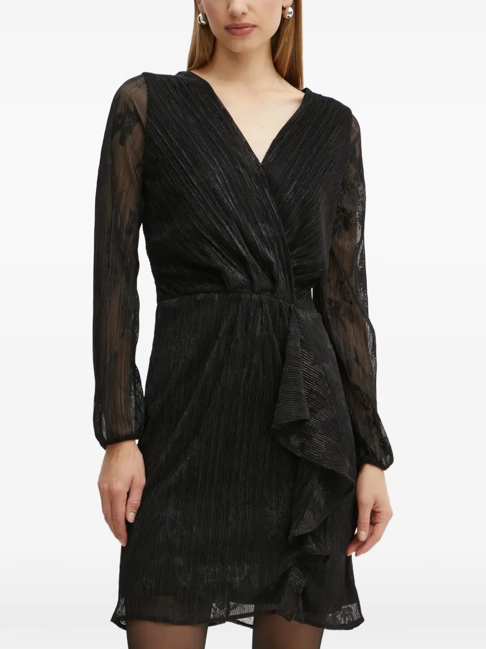 Morgan robe courte à volants - Noir