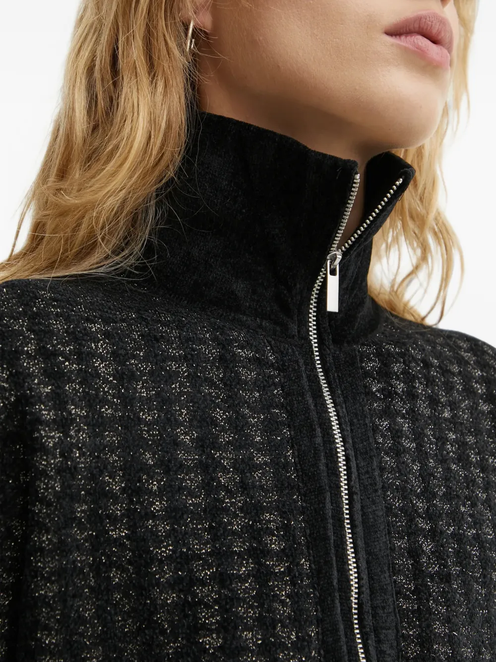 Morgan Rmars gebreide mini-jurk met kwartrits en glitters Zwart
