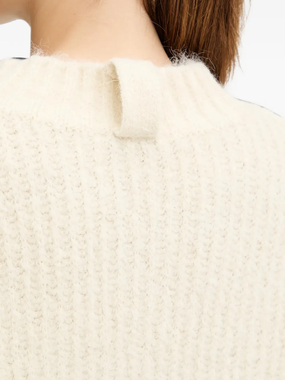 Morgan textured scarf-neck sweater Beige
